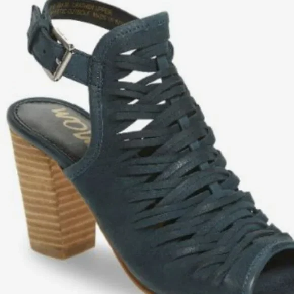 Sam Edelman Holly Sandals Woven Open Toe Suede Teal Leather Size 8 - Picture 1 of 7